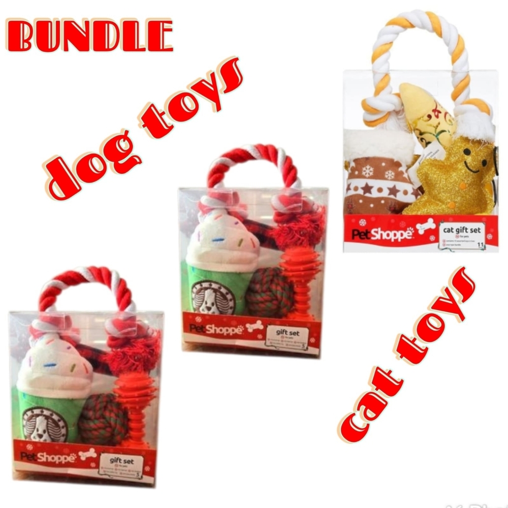 PetShoppe Holiday Pet Toy Gift Set – Dog & Cat Bundle 🎁 New & Ready to Gift